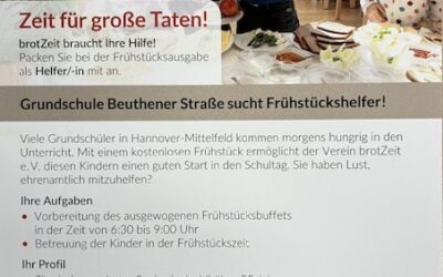 Zeit für große Taten! brotZeit braucht Ihre Hilfe!